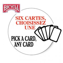 Six Cartes choisissez UNE (qualité Bicycle)