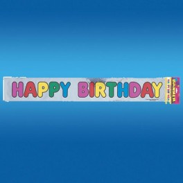 Bandera de aspecto metálico, HAPPY BIRTHDAY