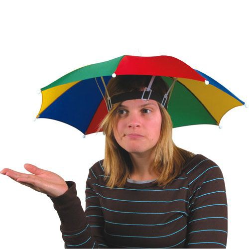 Pour l/'été et l/'extérieur 80 cm GeKLok Chapeau parapluie Chapeau de plage Bandeau pliable Chapeau arc-en-ciel Chapeau de pêche