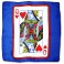 Grand Foulard en Soie Bleu Dame de Coeur 60 cm x 60 cm