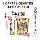 LOT de 4 CARTES GÉANTES 44.5 X 31.5 CM