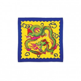 Foulard Soie carte Dragon Chinois 30 cm X 30 cm